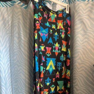 LuLa Roe Skirt-Med Black/Pastel colors